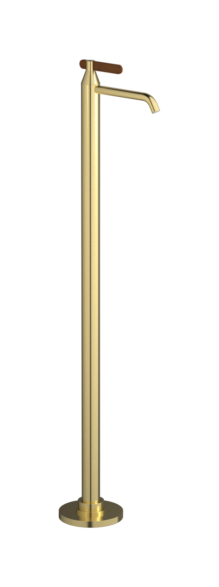 Высокий смеситель для напольной раковины в комплекте с донным клапаном. WE ARE IB oh200cs Brushed Pale Gold Soho