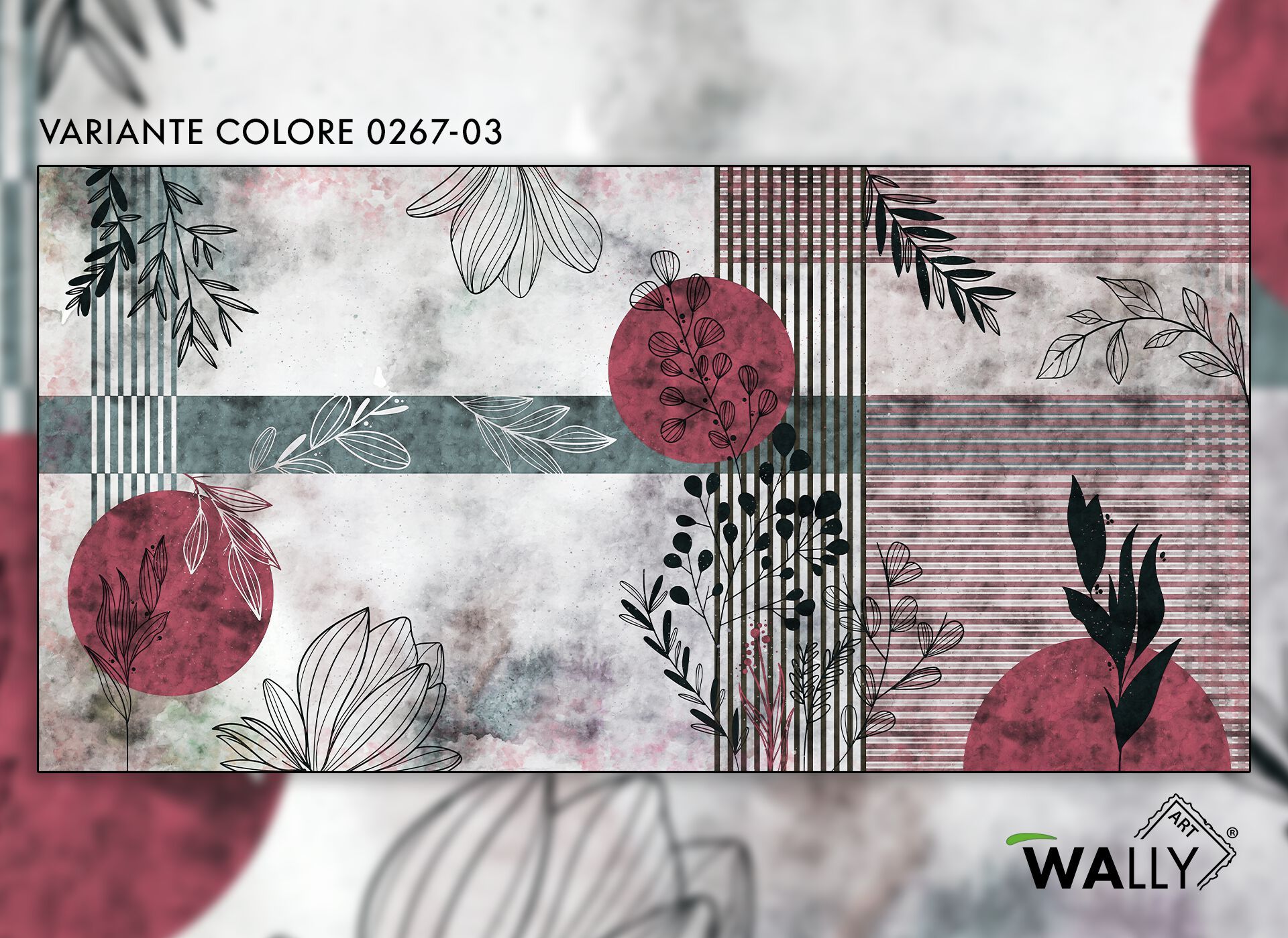 Моющиеся нетканые обои с цветочным рисунком WALLYART Lacollection ARCH-00137600 - Вид №3