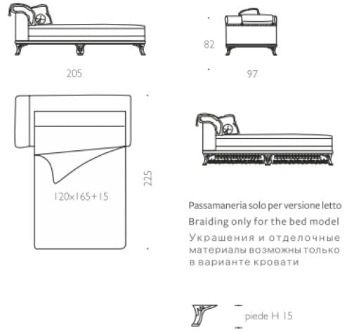 Мягкая ткань Dormeuse KEOMA Кристина ARCH-00052911 - Вид №1