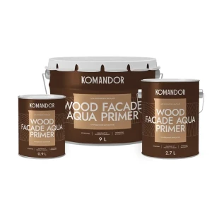 Грунтовка-антисептик Komandor Wood Facade Aqua Primer 2.7л бесцветный