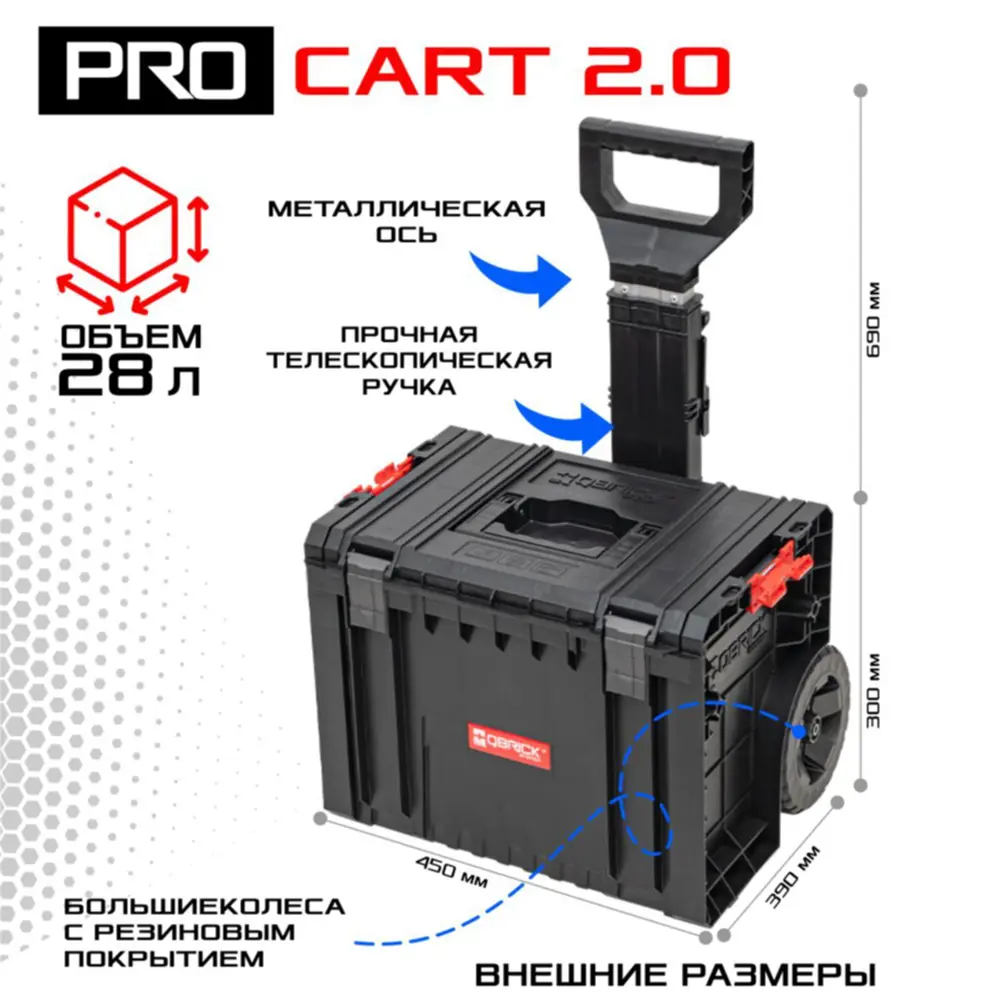 Ящик для инструментов на колёсах Qbrick System Pro Set 3 48x42x79 мм