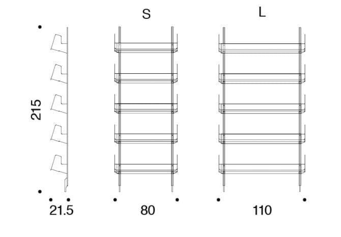 Окрашенный металлический настенный книжный шкаф Danese Milano Сармьенто ARCH-00111373 - Вид №3