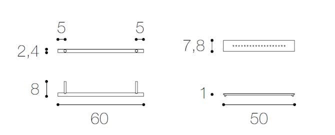 Держатель для полотенец / полка из нержавеющей стали и Cristalplant Falper цилиндр ARCH-00117684 - Вид №4