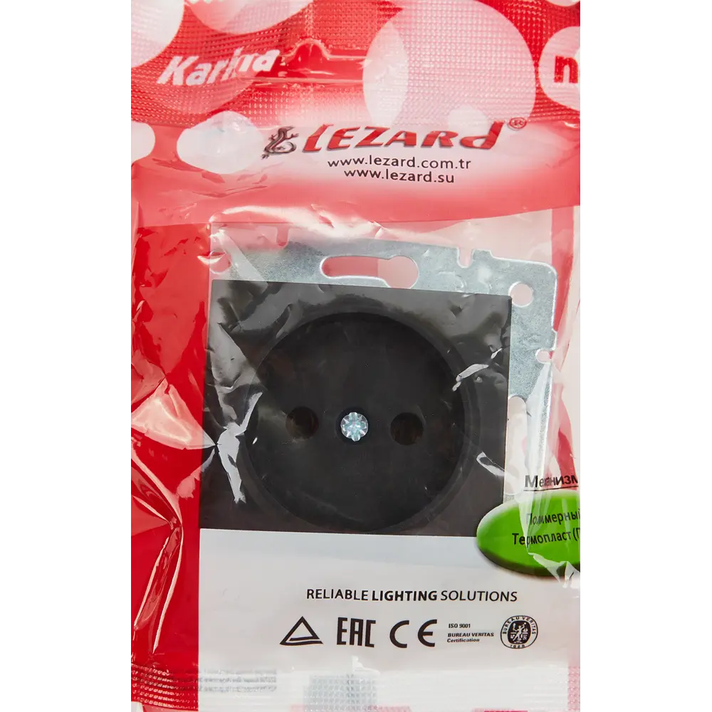 Розетка Lezard Karina без заземления цвет черный бархат STLM-2040995 - Вид №5