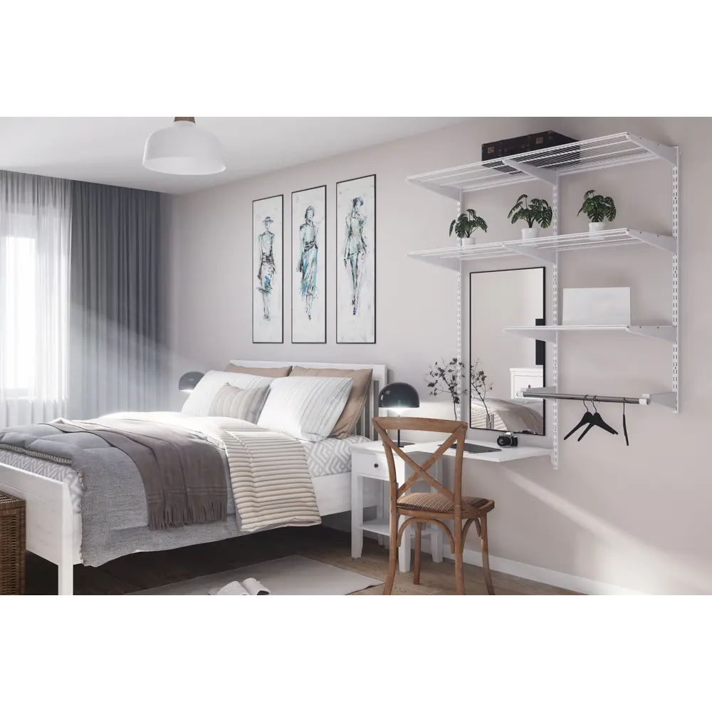 Рама для стеллажа Larvij 7 ярусов 56x43x75 см сталь цвет белый 15093385 STLM-2084922  - Вид №13