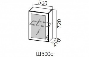 86995 Ш500с/720 Шкаф навесной 500/720 (со стеклом) SV-мебель