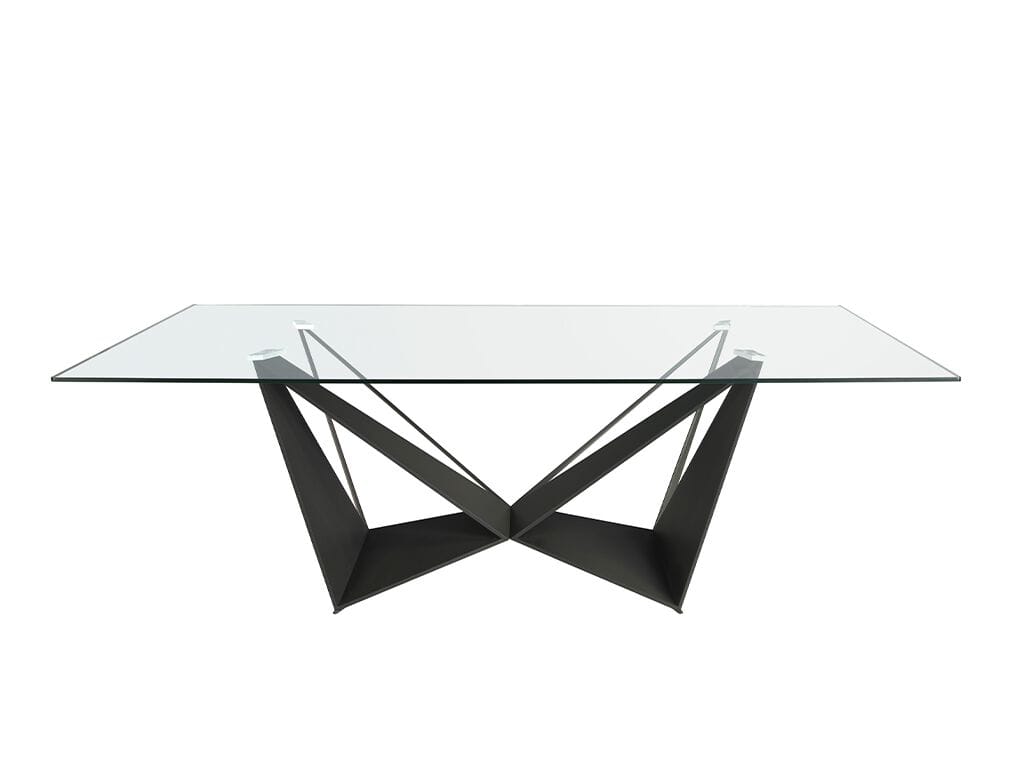 Прямоугольный обеденный стол из нержавеющей стали и стекла Angel Cerda Urban Deco ARCH-00045850