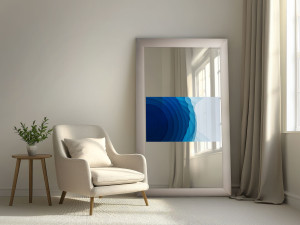 Прямоугольное напольное зеркало со встроенным отсеком для телевизора