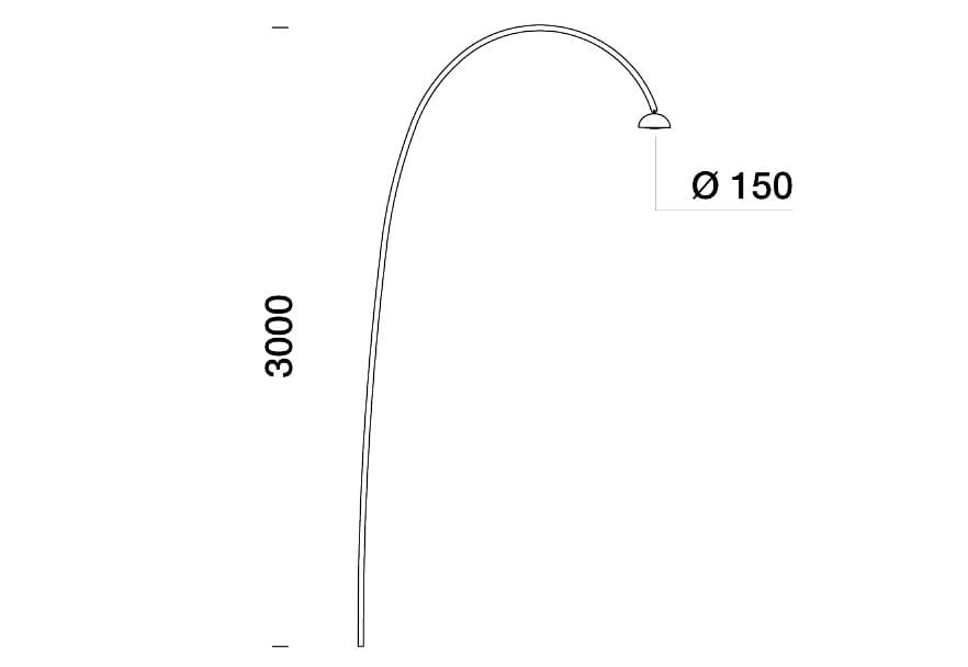 Металлический светодиодный уличный фонарь для сада Platek в изогнутом воздухе ARCH-00122974 - Вид №3