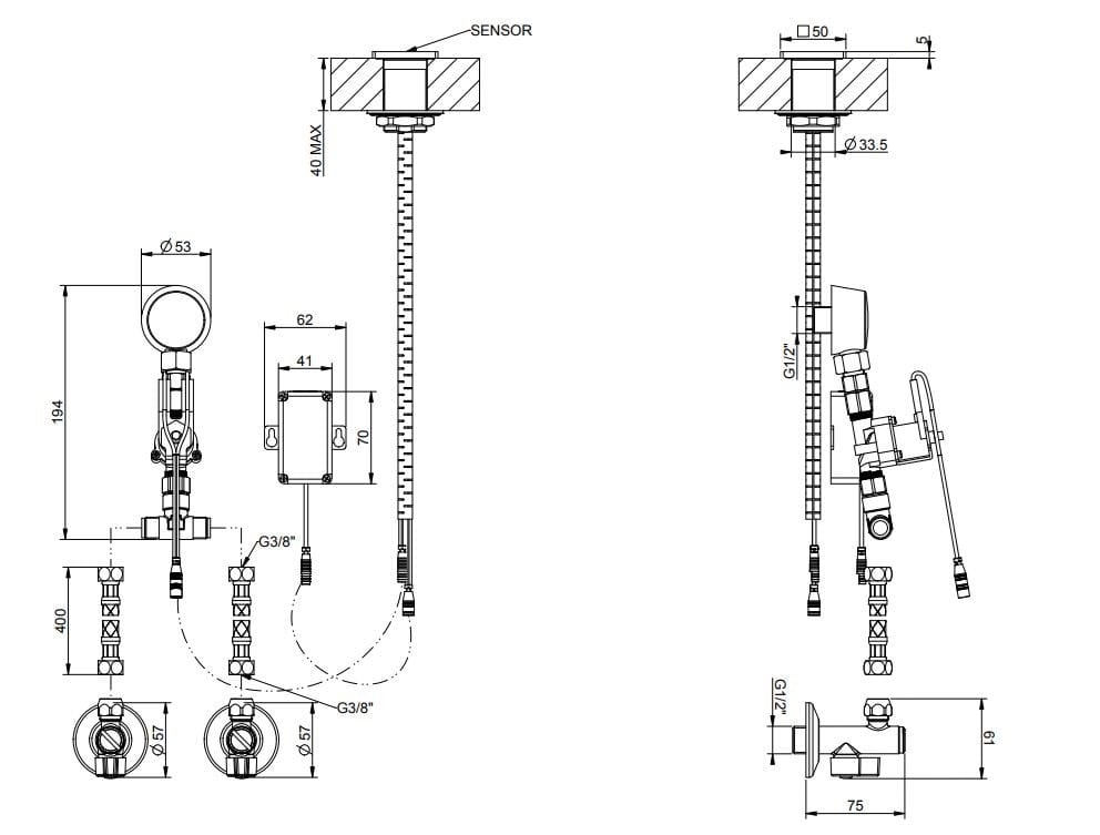 Дистанционное управление электронным пианино из латуни Gessi рельеф ARCH-00013864 - Вид №2