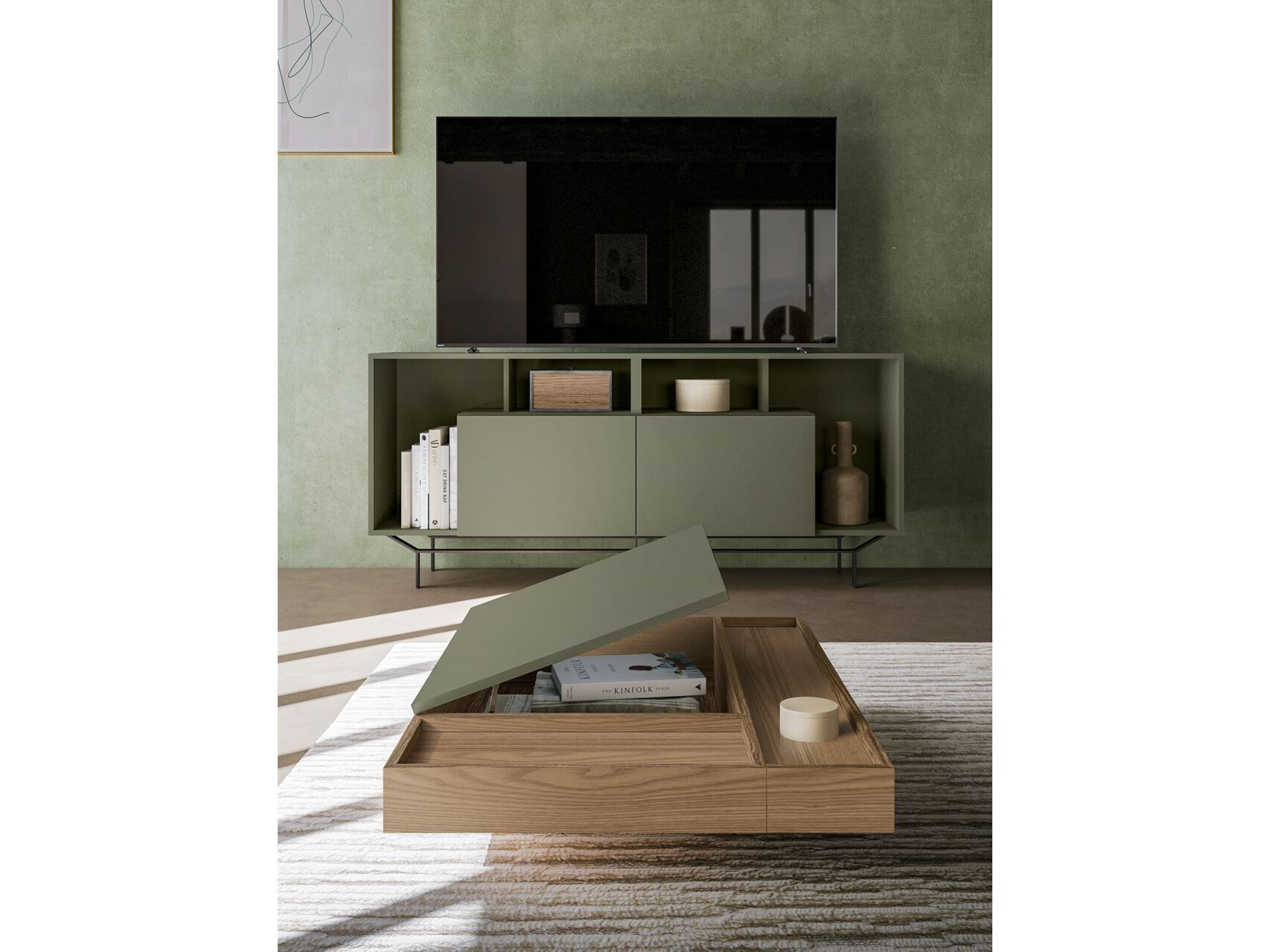 Низкий журнальный столик с отсеком для хранения Santalucia Mobili Homy ARCH-00111565 - Вид №1