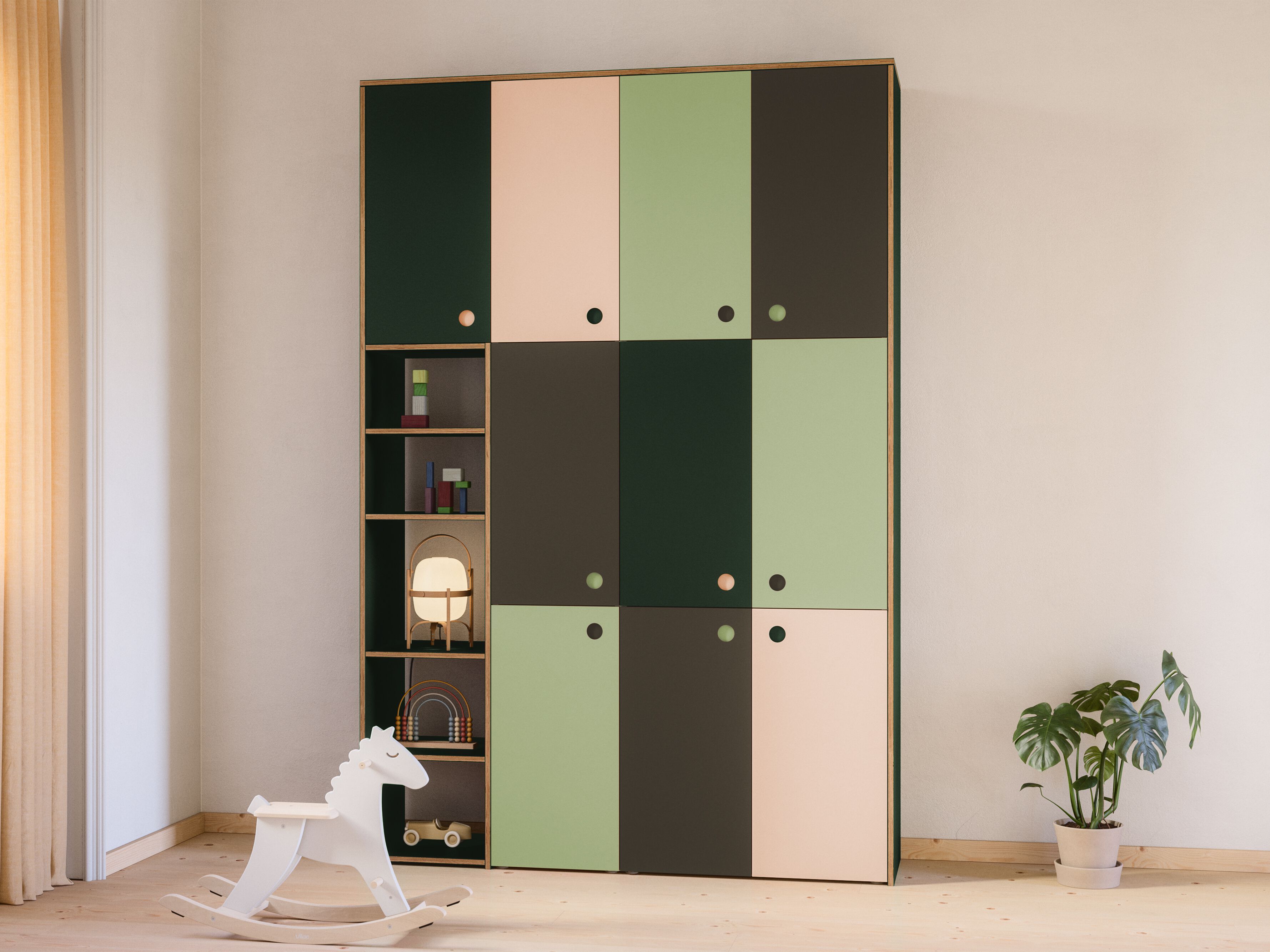 Секционный шкаф из линолеума с книжной полкой Neuvermoebelt SMART LINE FURNITURE ARCH-00134047 - Вид №1