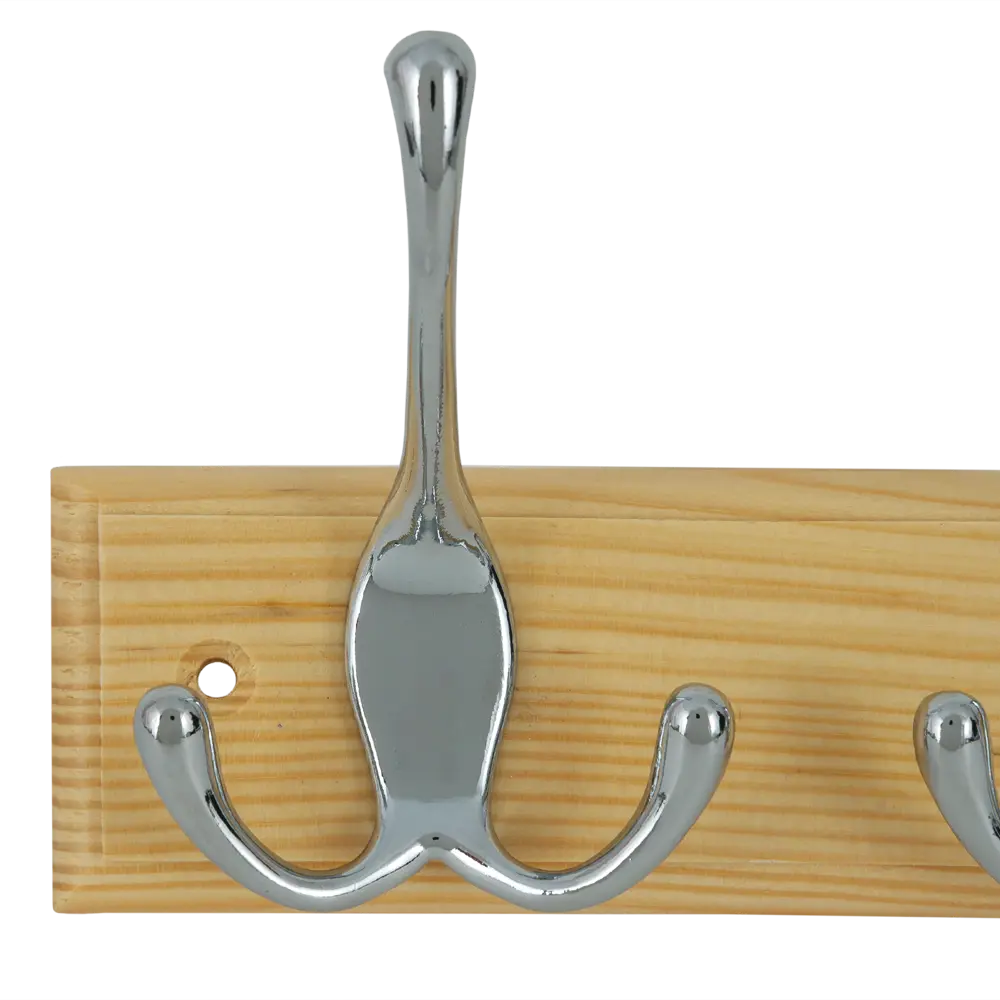 Вешалка настенная для одежды 2/3 крючка 22х9.5х7 см цвет сосна LARVIJ STLM-2151833 - Вид №1