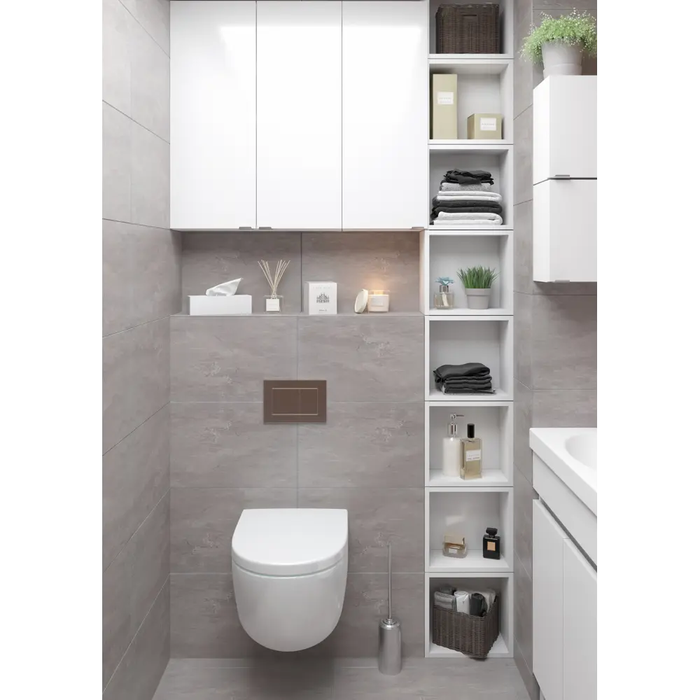 Каркас шкафа подвесного Sensea Смарт 30x80х25 см цвет белый STLM-2137859 - Вид №4