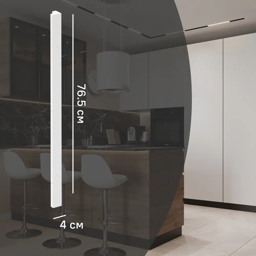 Фасад кухонного шкафа София 4x76.5 см KONSENSA ЛДСП цвет белый STLM-2057618