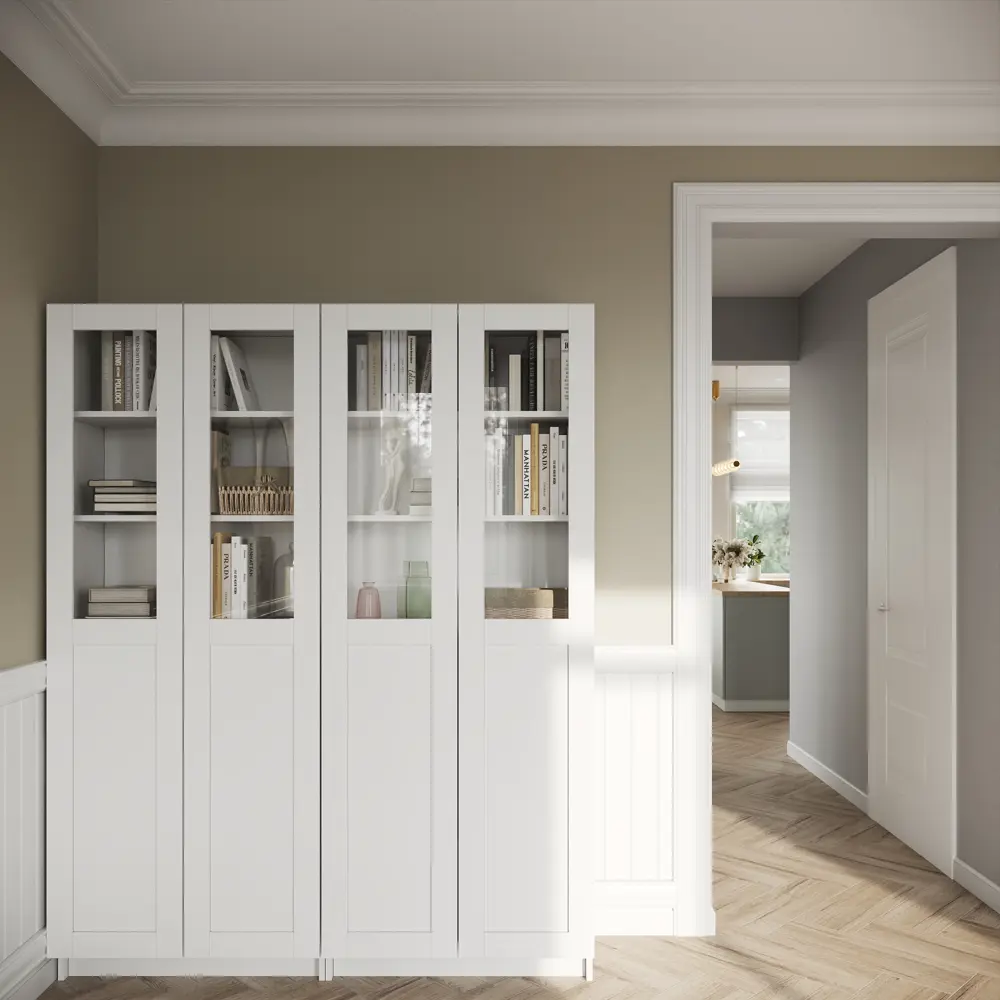 Дверь для шкафа Буккер 1 стекло 39.7x193.8x1.6 см ДСП левая цвет белый Santreyd STLM-2012394 - Вид №6