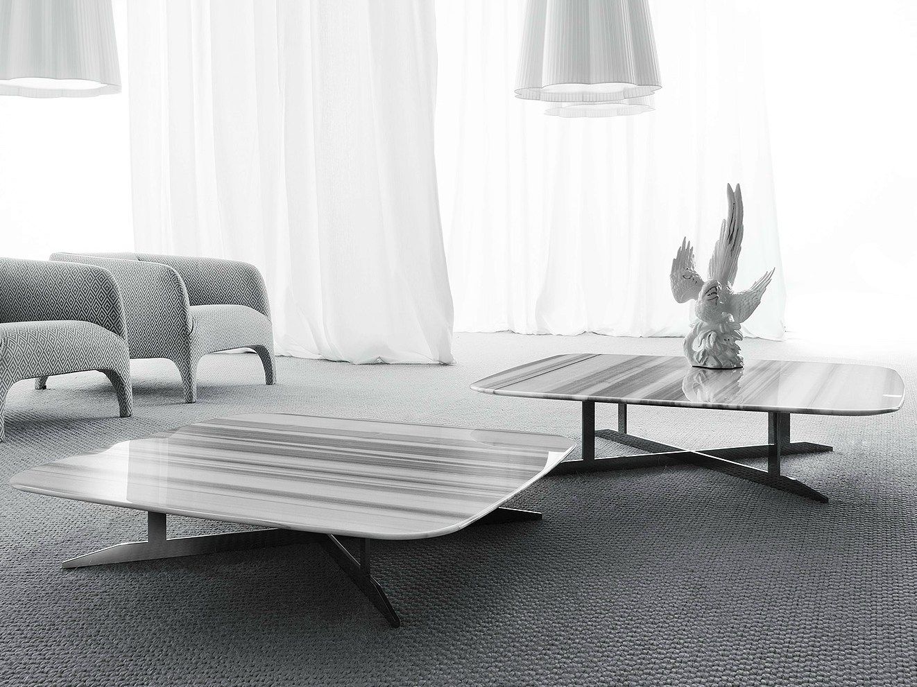 Гостиная мраморный низкий прямоугольный журнальный столик ERBA ITALIA NORD ARCH-00035311