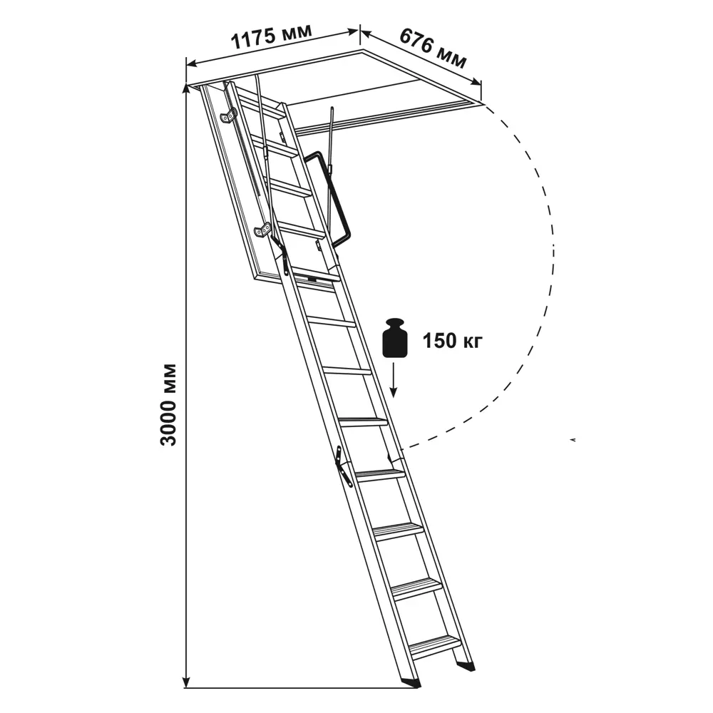 Лестница чердачная складная с секциями Эксперт 36 3000 мм DOLLE STLM-2104048 - Вид №4