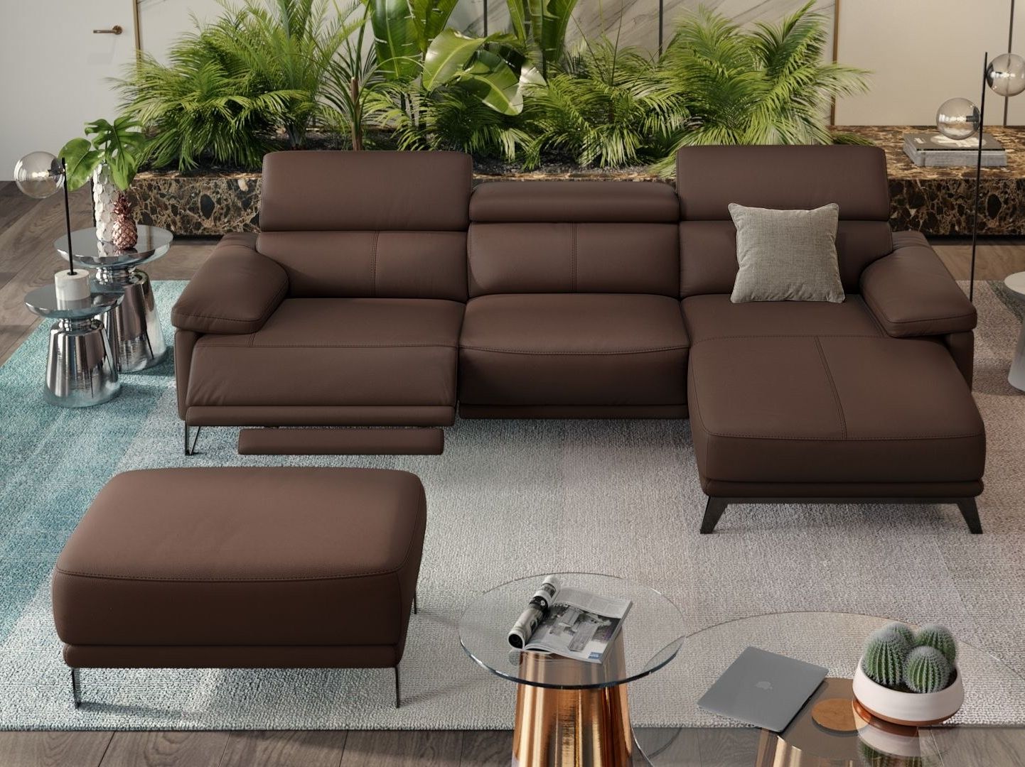 Кожаный диван с полуостровом Sofanella Celano ARCH-00027889 - Вид №7