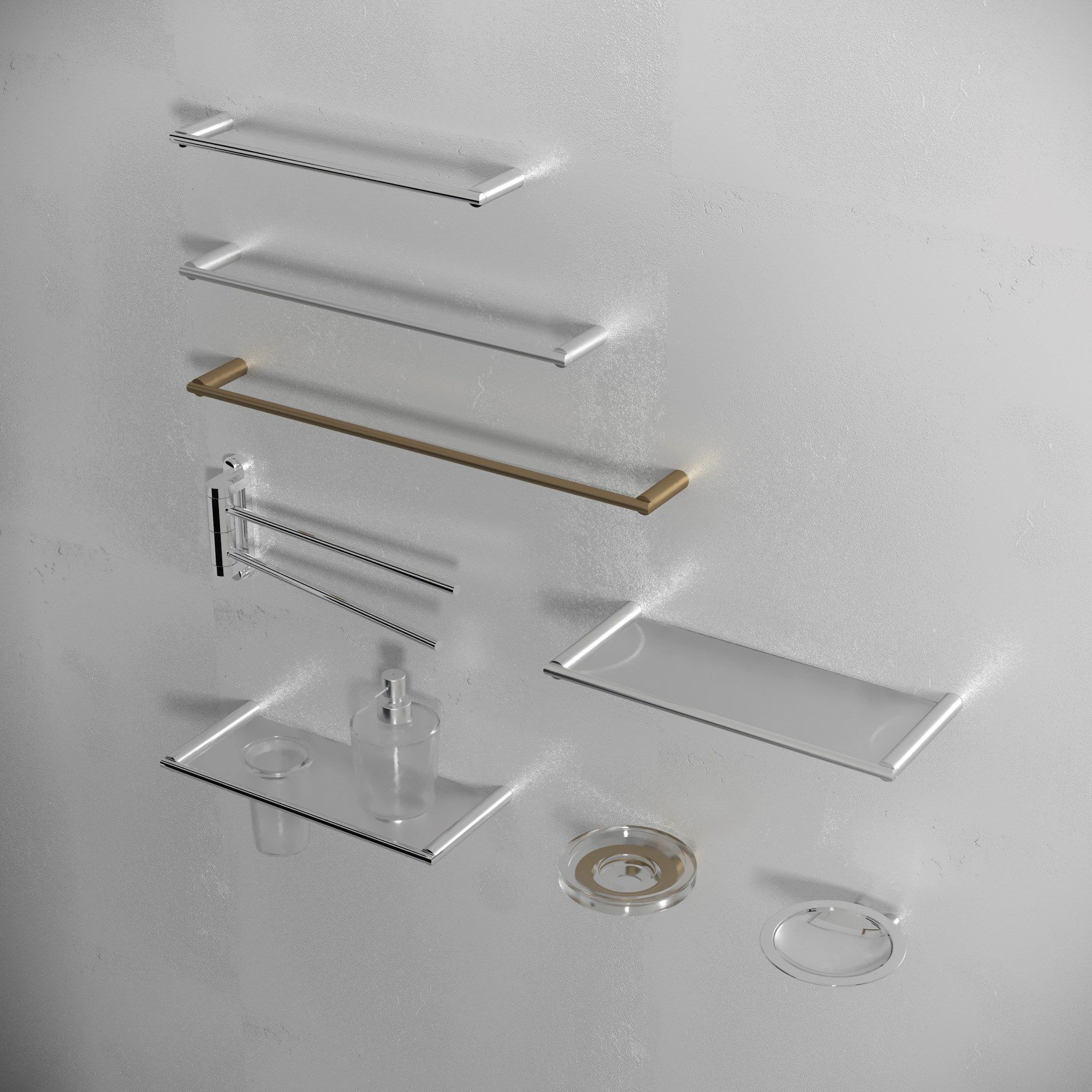 Держатель для полотенец из хромированной латуни De Rosso мирт ARCH-00031752 - Вид №1