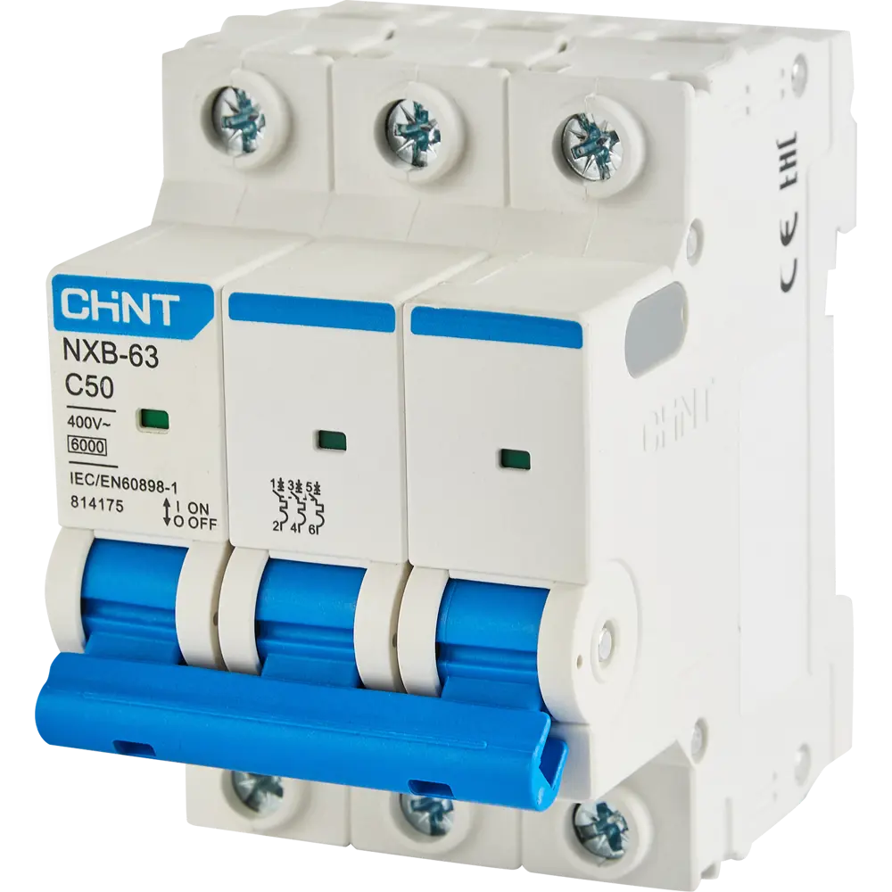 Автоматический выключатель CHINT NXB-63 3P C50 А 6 кА STLM-2161629