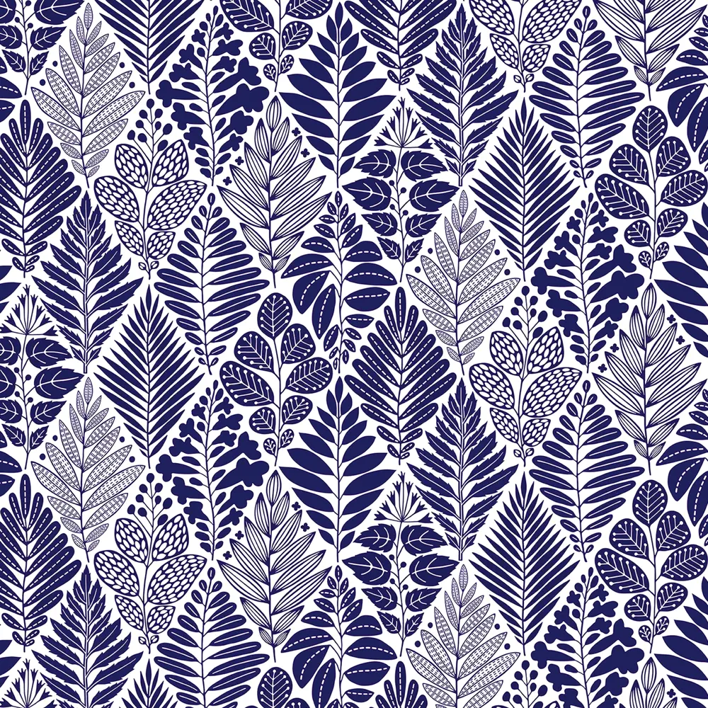 Скатерть с бейкой «Листья» прямоугольная 160х135 см цвет синий Santreyd Мажор STLM-2091407