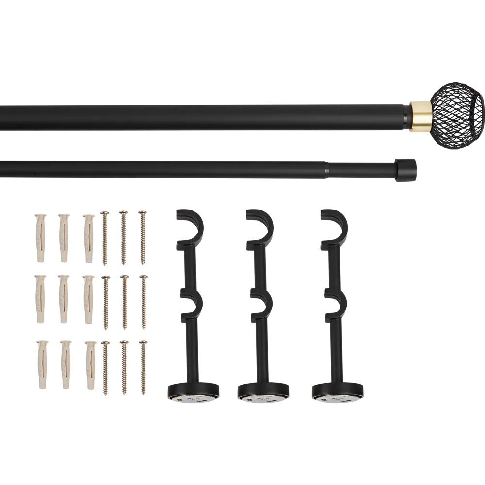 INSPIRE Glama — двухрядный карниз для штор 200-360 см черный 84407315 STLM-0049484 - Вид №2