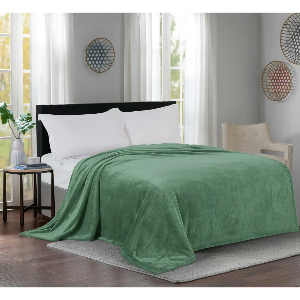 Плед Inspire Flandria 200x220 см микрофибра цвет зеленый Kelp 3 STLM-2174773 - Вид №3
