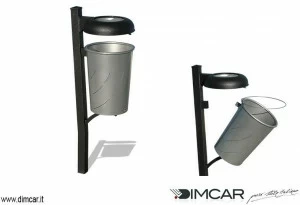 DIMCAR Урна для мусора уличная металлическая с крышкой и пепельницей Elite 372
