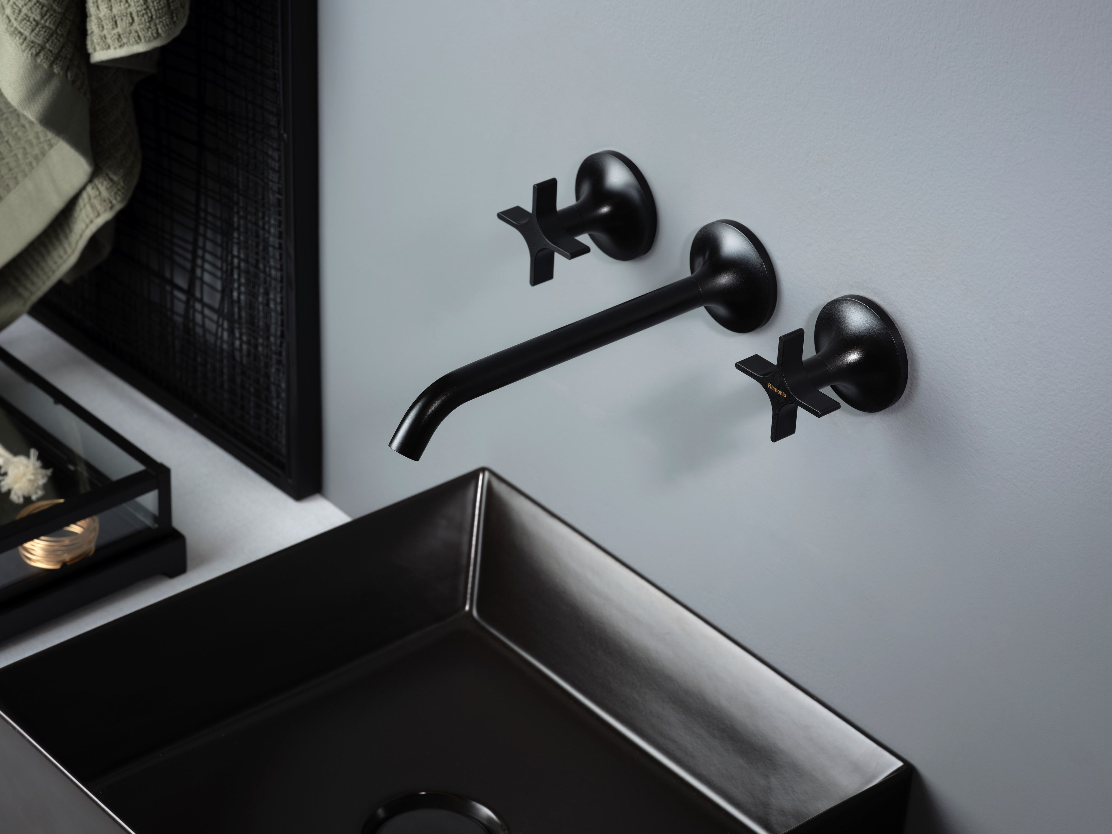 Настенный смеситель для раковины с 3 отверстиями Ritmonio Diametro35 Cross ARCH-00098250 - Вид №2