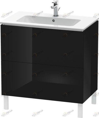 LC662604040 L-Cube Тумбочка напольная Черный глянцевый лак Duravit