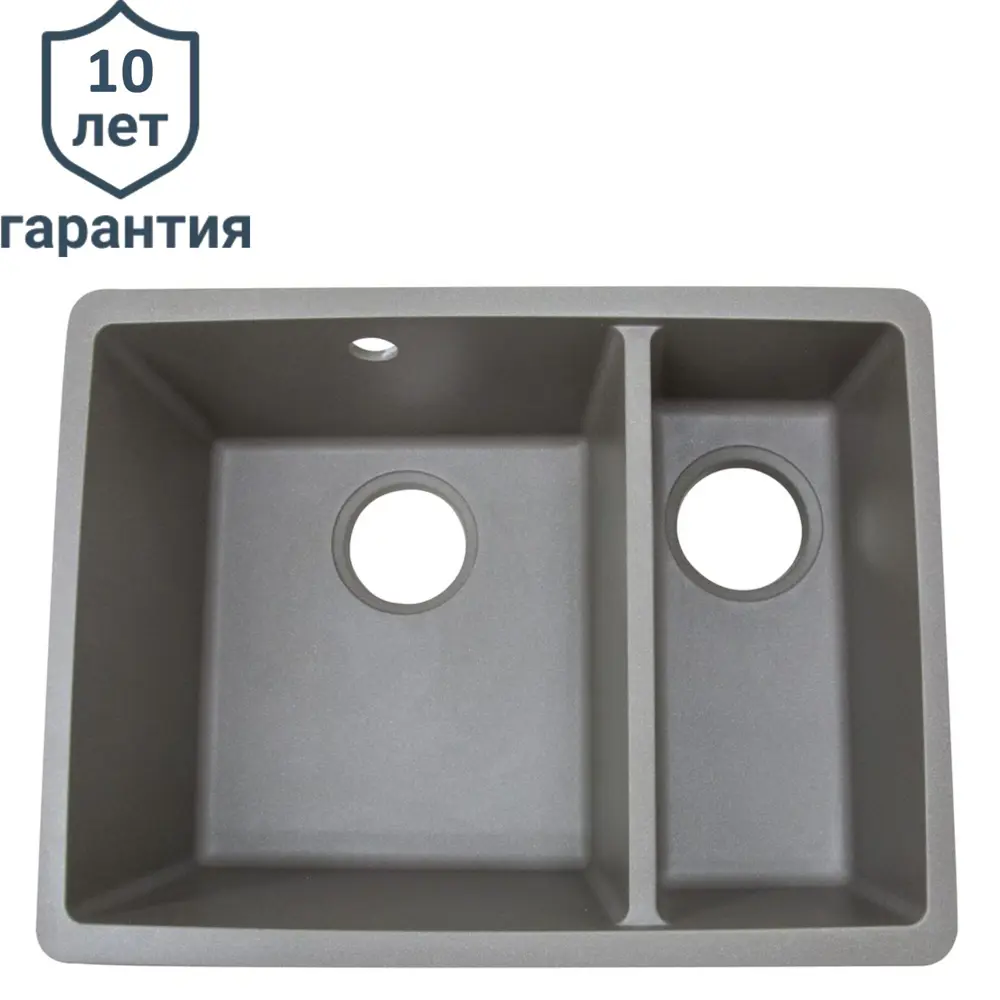 Мойка для кухни под столешницу KONSENSA 42x55 см глубина чаши 20 см кварц цвет серый Lm 55x42 STLM-2043773 - Вид №2