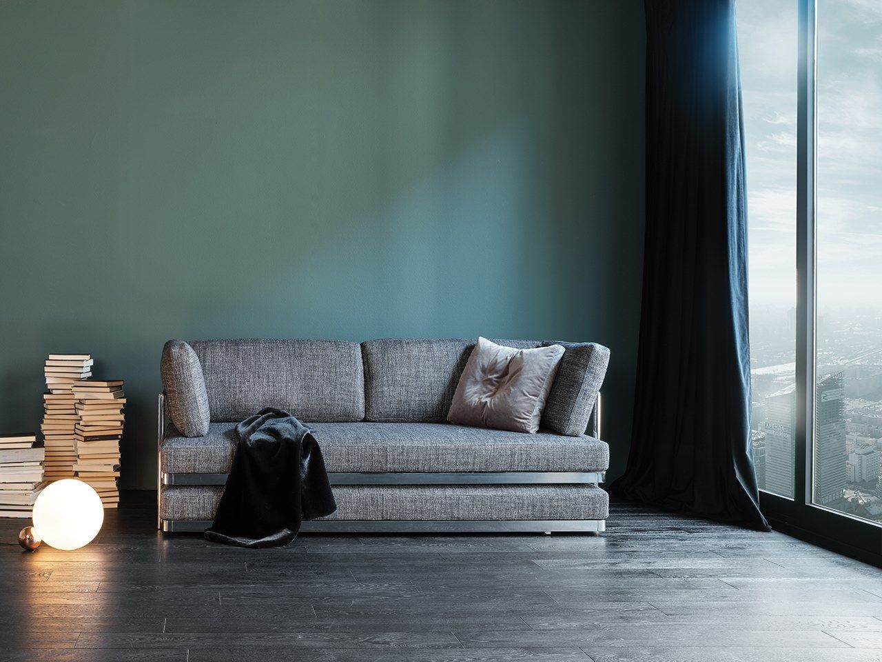 Раскладной диван-кровать из ткани MUSSI TWIN ARCH-00149404 - Вид №4