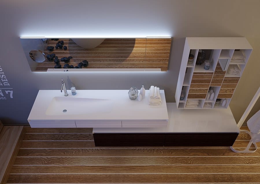 Одиночная подвесная раковина из твердой поверхности MOMA Design Portofino ARCH-00106494 - Вид №1