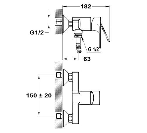 153-1451-00 Смеситель 401 Mofem Trend-Art 2 Santreyd  - Вид №1