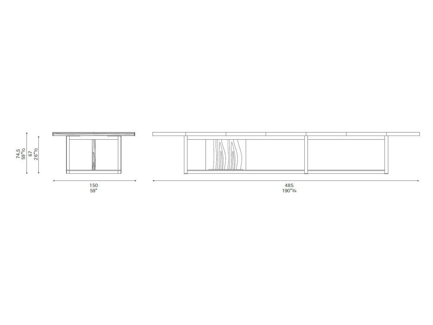 Прямоугольный стол для совещаний Poltrona Frau офис-системы управления ARCH-00088312 - Вид №3