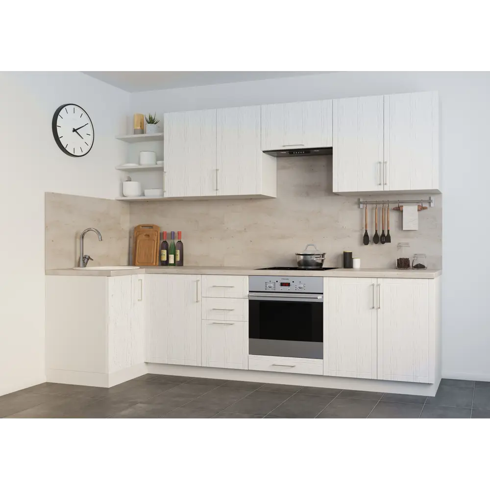 Навесной шкаф Delinia Агидель для кухни над вытяжкой белый 86844273 STLM-0888284 - Вид №7