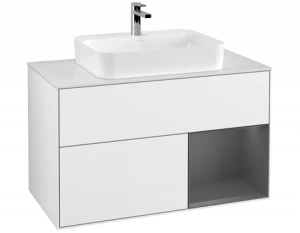 Villeroy&Boch Тумба под раковину Прямоугольная версия F371GKGF Finion Glossy White Lacquer