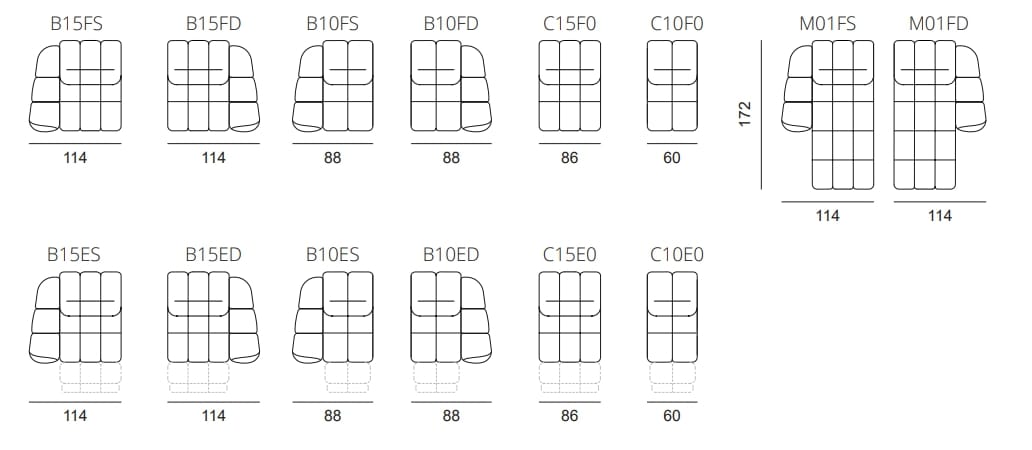 Модульный тканевый диван AERRE ITALIA виноград ARCH-00138812 - Вид №2