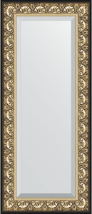 BY 1261 Зеркало с фацетом в багетной раме - барокко золото 106 mm EVOFORM Exclusive