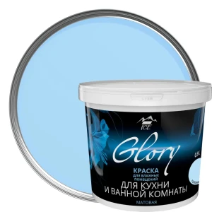 Краска для кухни и ванной цвет голубой иней 0.9 л