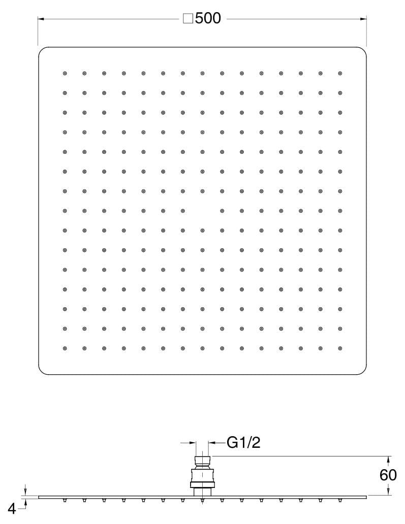 Потолочная душевая головка с системой защиты от накипи CRISTINA Rubinetterie душевые головки и рычаги-Shower &amp ARCH-00028434 - Вид №2