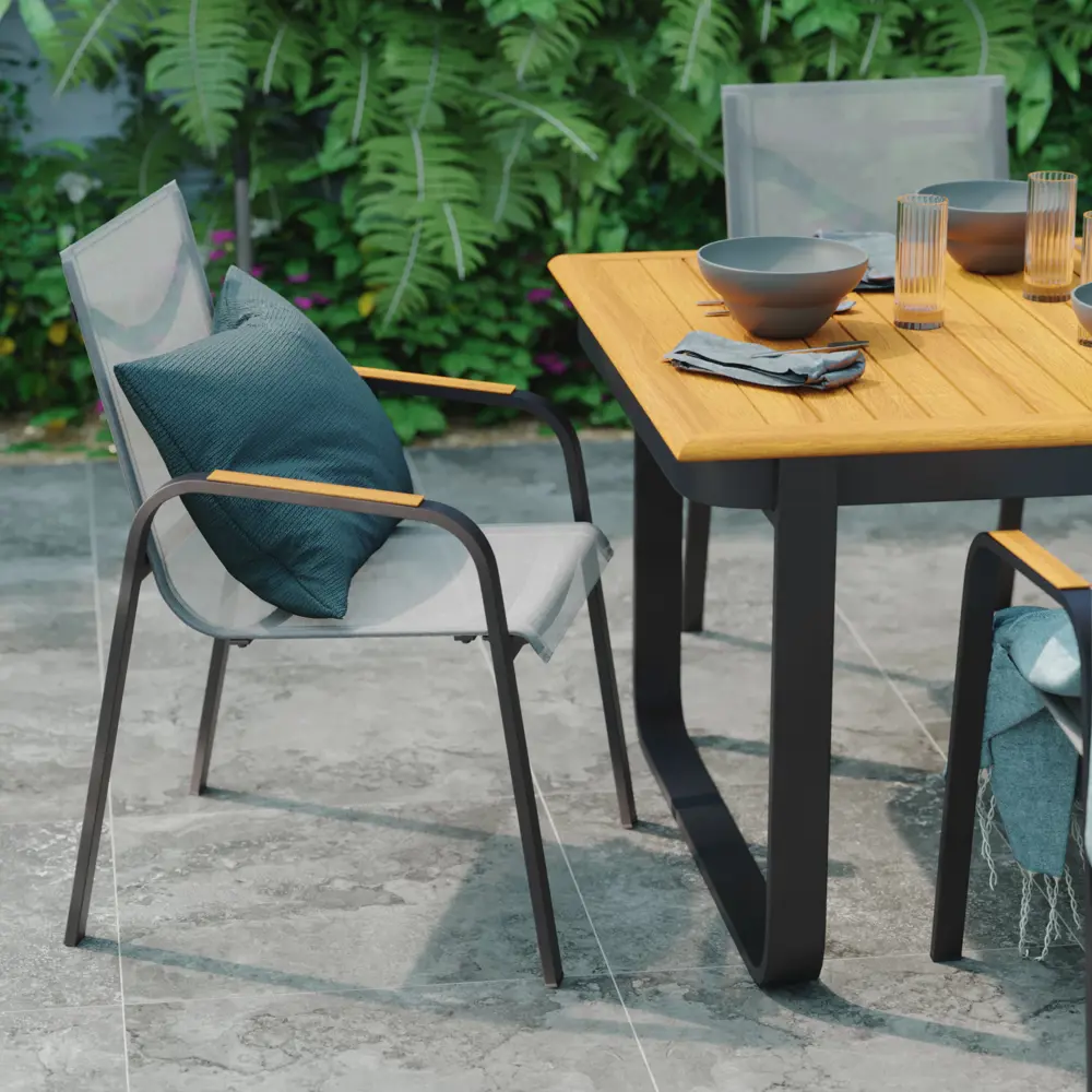 Стул Naterial Calypso 64x87x56 см алюминий цвет темно-серый STLM-2162543 - Вид №10