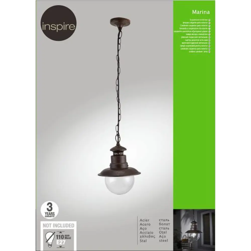 Светильник подвесной уличный Marina 60 Вт IP44 81972695 STLM-2209933 INSPIRE  - Вид №1