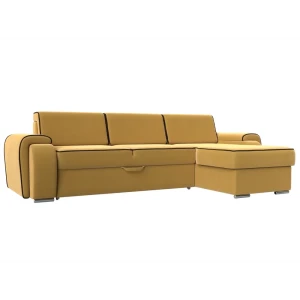91763613 Диван Лига Диванов Лига-025 119221 268x88x160 см вельвет цвет желтый STLM-1338752