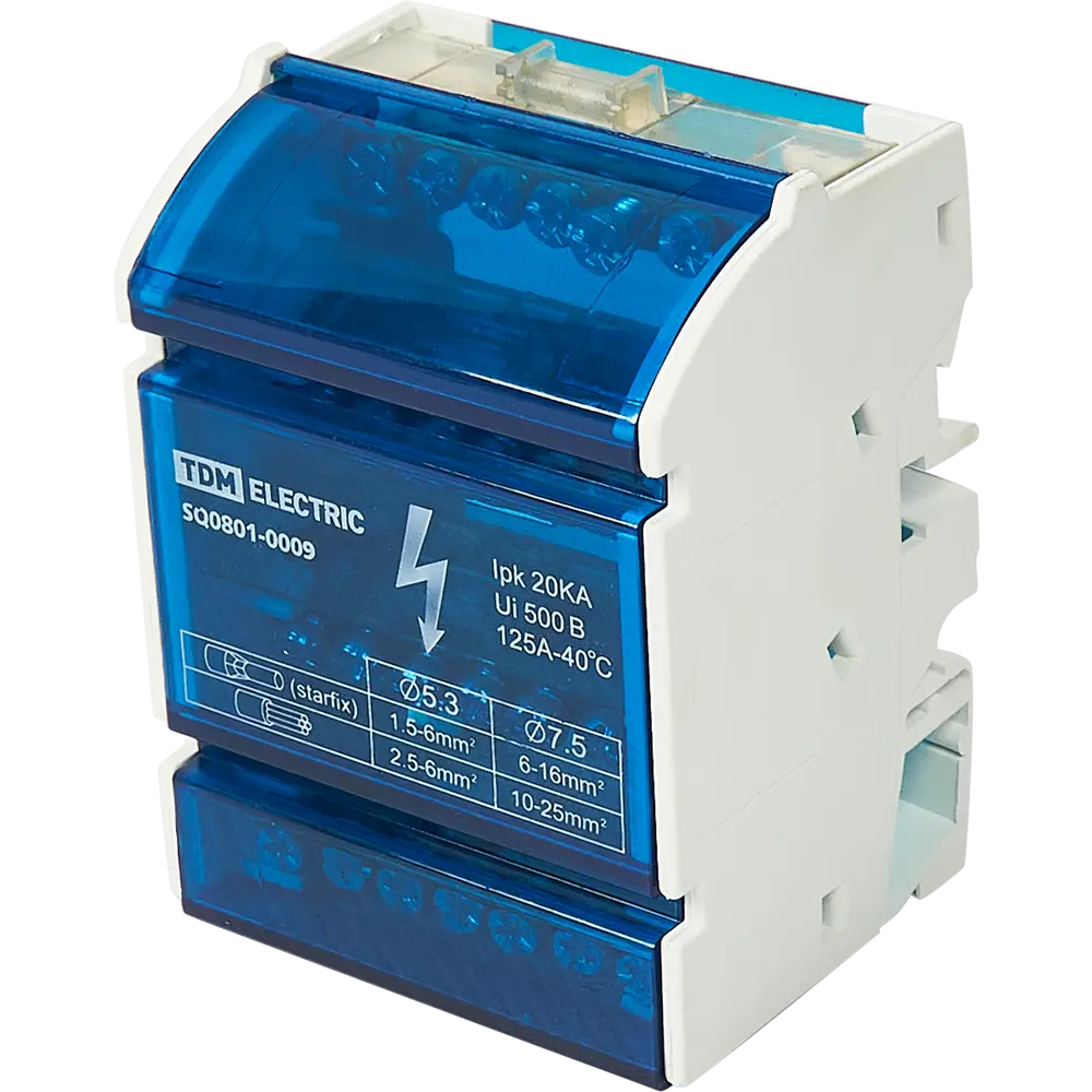 Шина нулевая TDM Electric 4×7 групп в защитном корпусе для DIN-рейки 84399587 STLM-1442926