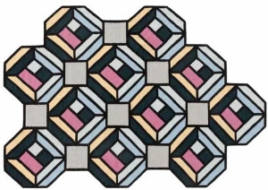 GAN Шерстяной коврик с геометрическими мотивами Kilim