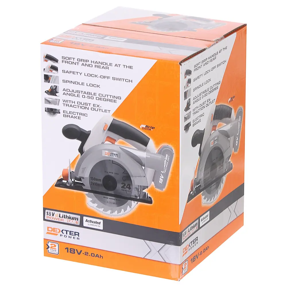 Циркулярная пила аккумуляторная Dexter Power CSC18LD1.9, 18 В Li-ion, 150 мм, без АКБ STLM-2077386 - Вид №5