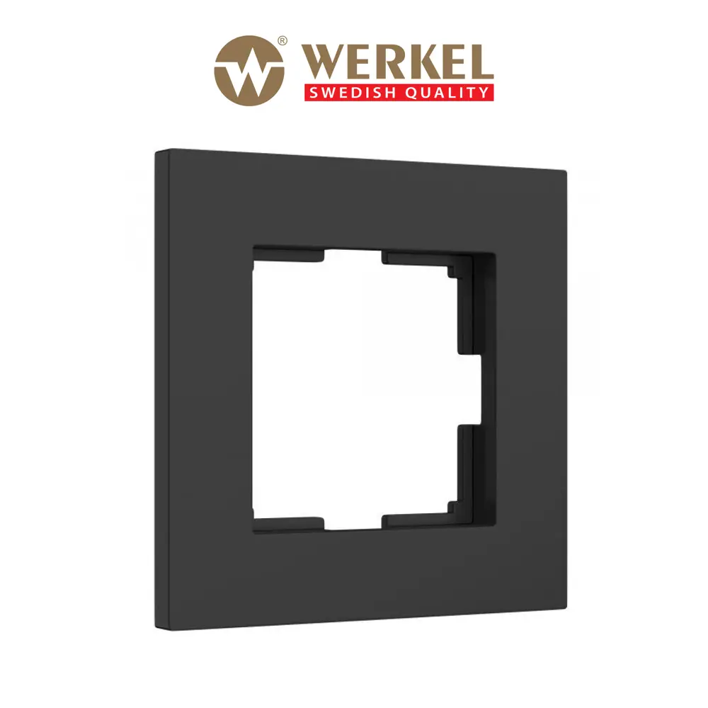 Рамка для розеток и выключателей Werkel Slab W0012908 1 пост цвет черный матовый