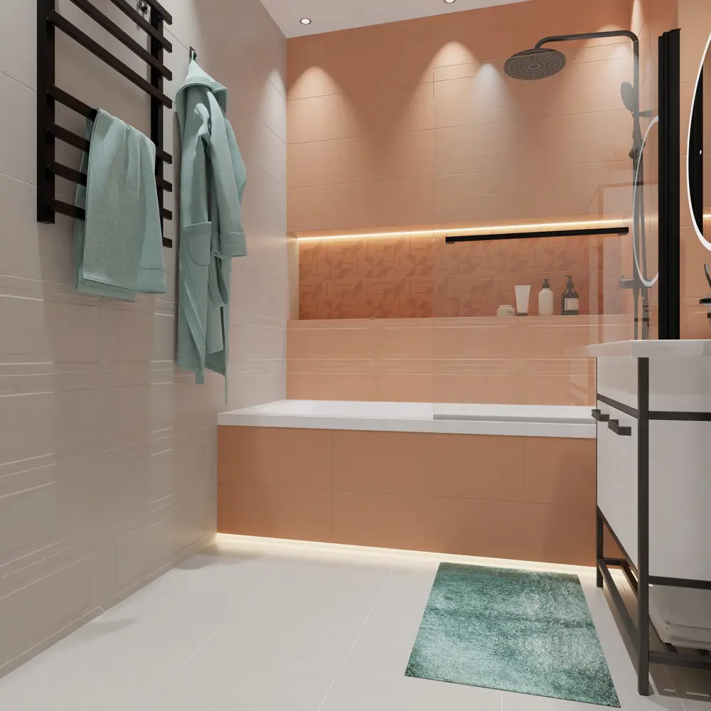 Плитка настенная Керамин Сонет 1 25x75 см 1.69 м² матовая цвет розовый STLM-2046666 - Вид №5